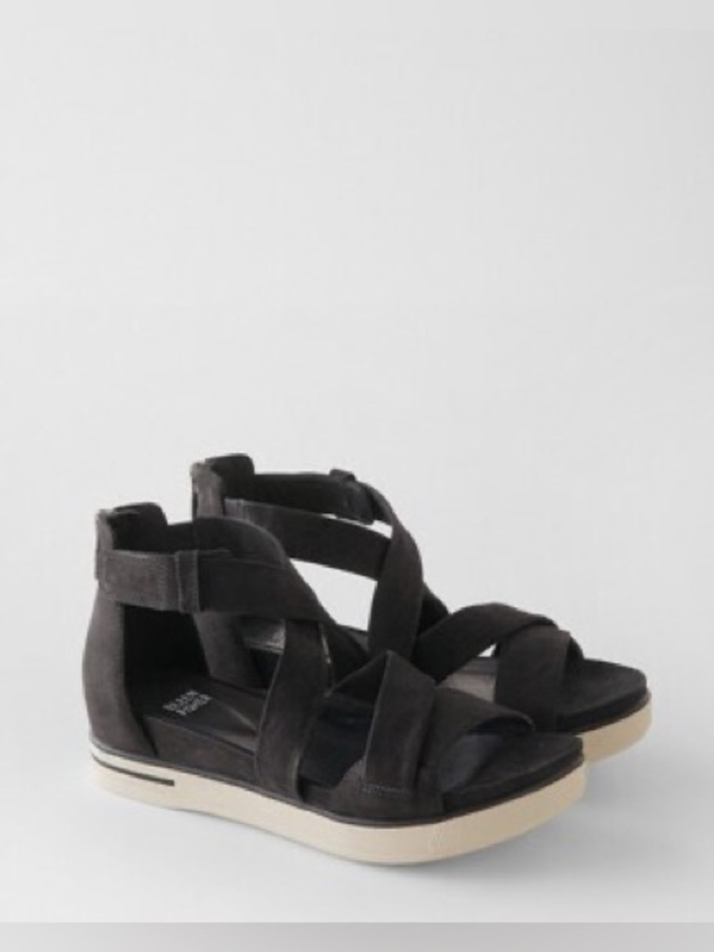 EILEEN FISHER Smart Sport Sandals black strappy platform wedge black size 7 - Picture 2 of 7